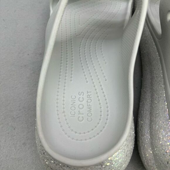Crocs Crush Glitter Platform Sandal Atmosphere Gray Size Men's 11/ Womens 12.5 - Picture 4 of 8